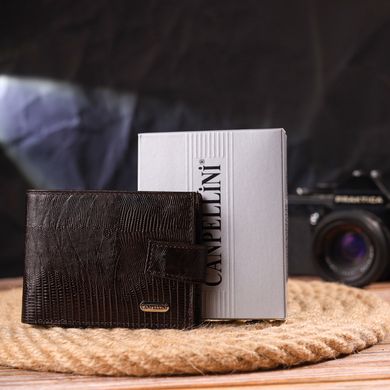 Чоловічий гаманець із натуральної фактурної шкіри CANPELLINI 21512 Коричневий