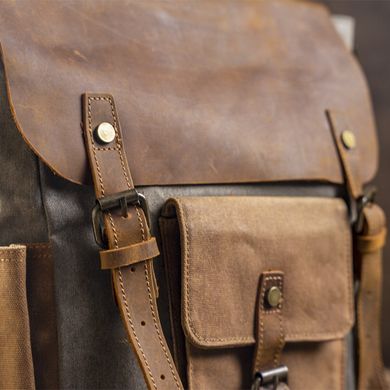 Удобный рюкзак с карманами canvas Vintage 20111 Серый
