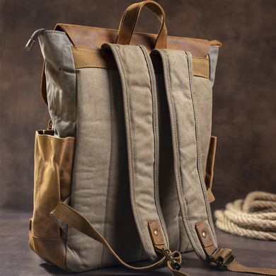 Зручний рюкзак з кишенями canvas Vintage 20111 Сірий