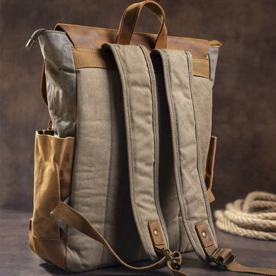 Удобный рюкзак с карманами canvas Vintage 20111 Серый