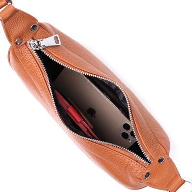 Женская сумка полукруглого формата с одной ручкой из натуральной кожи Vintage 22413 Коричневая