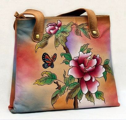 Красочная женская сумка из кожи Linora, Розовый