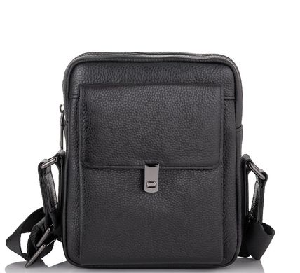 Мужской кожаный черный мессенджер-барсетка Tiding Bag NM11-2030A Черный