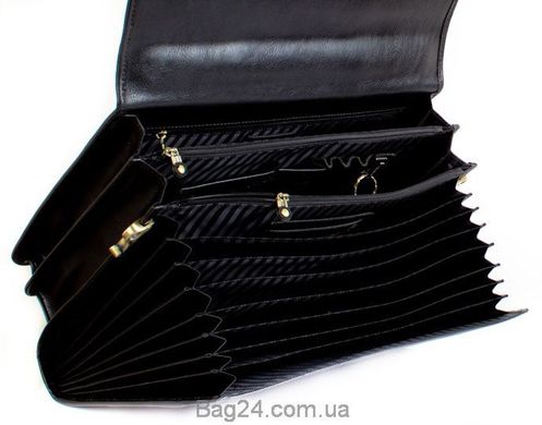 Черный портфель кожаный мужской WANLIMA, Черный