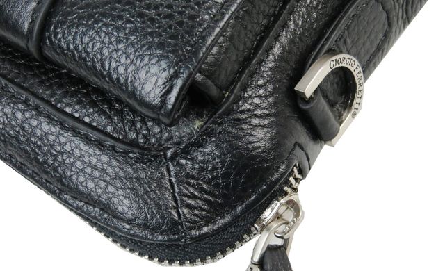 Небольшая мужская кожаная сумка через плечо Giorgio Ferretti черная