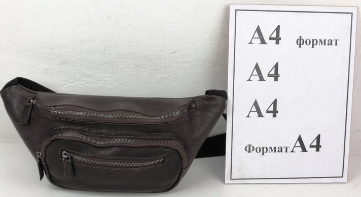 Велика шкіряна поясна сумка Mykhail Ikhtyar, Україна коричнева