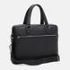 Мужская кожаная сумка Borsa Leather K16613-1 в черном цвете, вмещает A4, горизонтальная форма