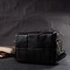 Классическая вечерняя сумка для женщин с переплетами из натуральной кожи Vintage 22313 Черная
