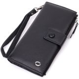 Лаконічний жіночий вертикальний гаманець-клатч із натуральної шкіри ST Leather 22537 Чорний фото