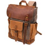 Рюкзак з боковими кишенями canvas Vintage 20112 Світло-сірий фото