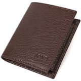 Стильний чоловічий гаманець з натуральної шкіри невеликого розміру BOND 21993 Коричневий фото