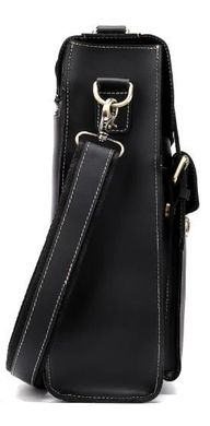 Деловая сумка-трансформер мужская Vintage 14797 Черная в гладкой коже