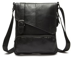 Стильная мужская кожаная сумка Vintage 14848 Черная