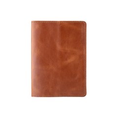 Зручна обкладинка для паспорта з натуральної шкіри світло коричневого кольору