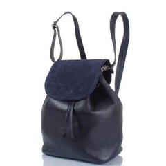 Женская кожаная сумка-рюкзак VALENTA (ВАЛЕНТА) VBE6188812 Синий