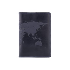 Синя обкладинка для паспорта ручної роботи з художнім тисненням і відділенням для банківських карт
