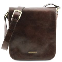 Мужской большой кожаный мессенджер Tuscany Leather Messenger TL141255 (Темно-коричневый)