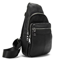 Шкіряна сумка слінг Tiding Bag M56-698A Чорний
