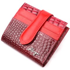 Оригінальний жіночий гаманець із натуральної фактурної шкіри KARYA 20949 Червоний