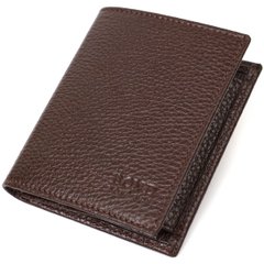Стильный мужской бумажник небольшого размера из натуральной кожи BOND 21993 Коричневый