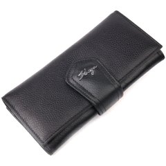 Стильний жіночий складаний гаманець з натуральної шкіри KARYA 21149 Чорний