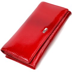 Женский лакированный кошелек из натуральной кожи Vintage sale_15026 Красный