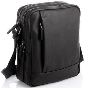 Мужской мессенджер из мягкой кожи Tiding Bag S-JMD10-2040A Черный