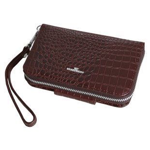 Борсетка-портмоне из натуральной кожи 1530С Vip Collection, коричневая vc1530.B.CROC