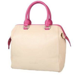 Женская кожаная сумка LASKARA (ЛАСКАРА) LK-DS264-beige-raspbery Бежевый