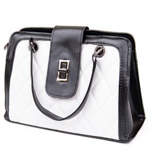 Горизонтальная сумка black and white из кожзаменителя Vintage sale_14917 Черная