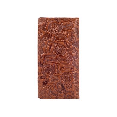Красивый кожаный бумажник на 14 карт цвета глины, коллекция "Let's Go Travel"