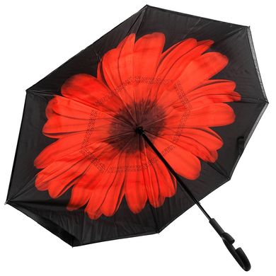 Зонт-трость обратного сложения механический женский ART RAIN (АРТ РЕЙН) ZAR11989-11 Черный