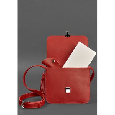 Натуральная кожаная женская бохо-сумка Лилу красная Blanknote BN-BAG-3-red