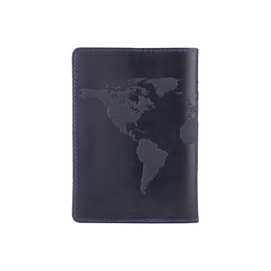 Синяя обложка для паспорта ручной работы с художественным тиснением и отделением для банковских карт