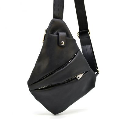 Рюкзак на косуха на одно плечо RA-6402-4lx черная бренд TARWA молния никель Черный
