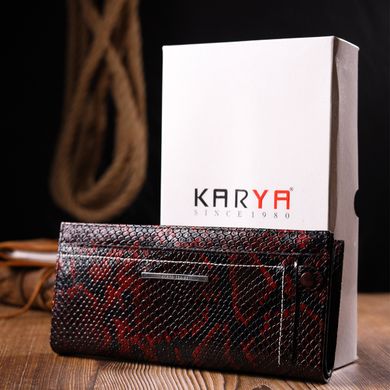 Лакований жіночий горизонтальний гаманець з натуральної шкіри під рептилію KARYA 21099