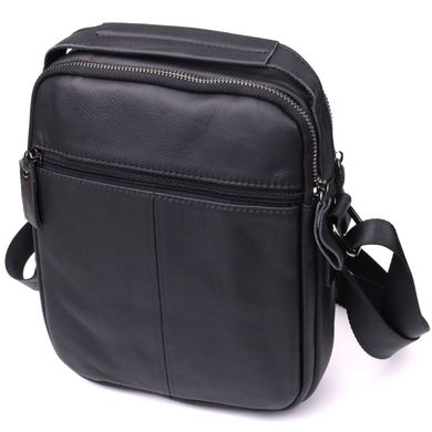 Мужская сумка среднего размера через плечо из натуральной кожи Vintage sale_15038 Черный