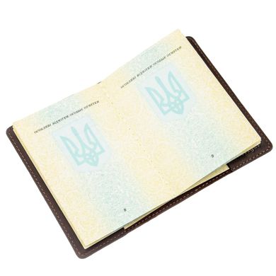 Обкладинка на паспорт Shvigel 13954 шкіряна матова Коричнева