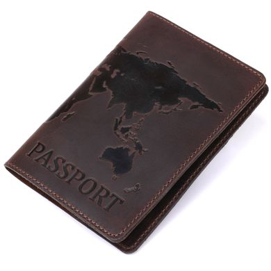 Обкладинка на паспорт Shvigel 13954 шкіряна матова Коричнева