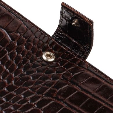Стильний гаманець для чоловіків з натуральної шкіри з тисненням під крокодила CANPELLINI 21915 Коричневий