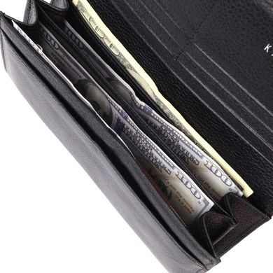 Стильний жіночий складаний гаманець з натуральної шкіри KARYA 21149 Чорний
