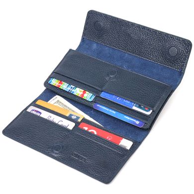 Зручний жіночий гаманець із натуральної шкіри CANPELLINI 21665 Синій