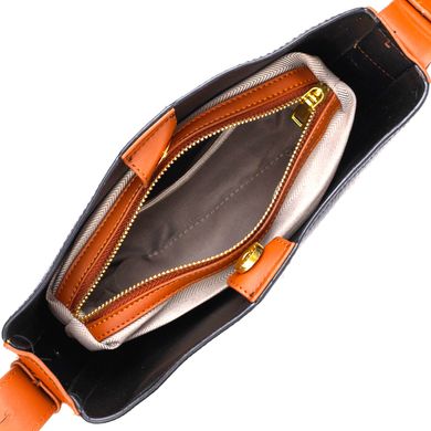 Женская полукруглая сумка кросс-боди из натуральной кожи 22093 Vintage Черная