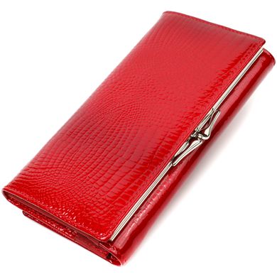 Женский лакированный кошелек из натуральной кожи Vintage sale_15026 Красный