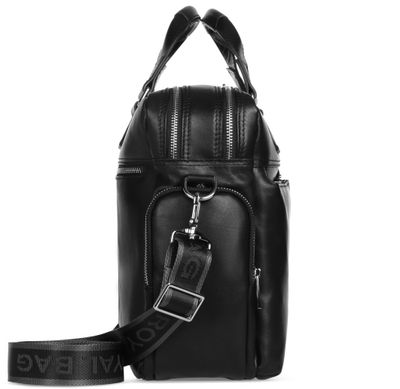 Велика містка шкіряна сумка для відряджень Royal Bag RB002A Чорний