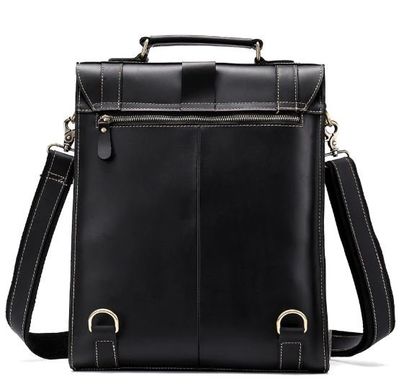 Деловая сумка-трансформер мужская Vintage 14797 Черная в гладкой коже