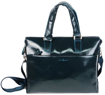 Мужская кожаная сумка портфель Dor. Flinger синяя DF3454624