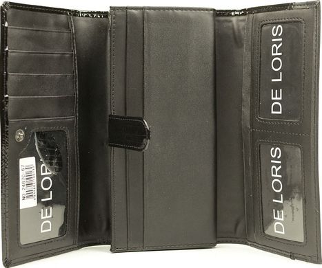 Стильный женский кожаный кошелек De Loris 10140, Черный