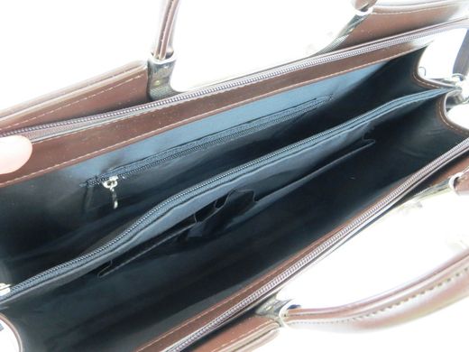 Женский деловой портфель из эко кожи Jurom коричневый