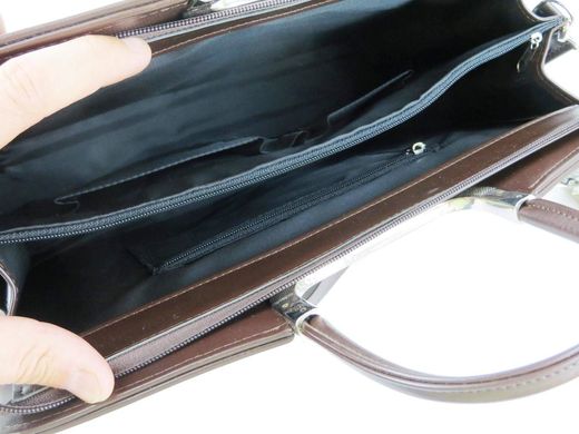 Женский деловой портфель из эко кожи Jurom коричневый